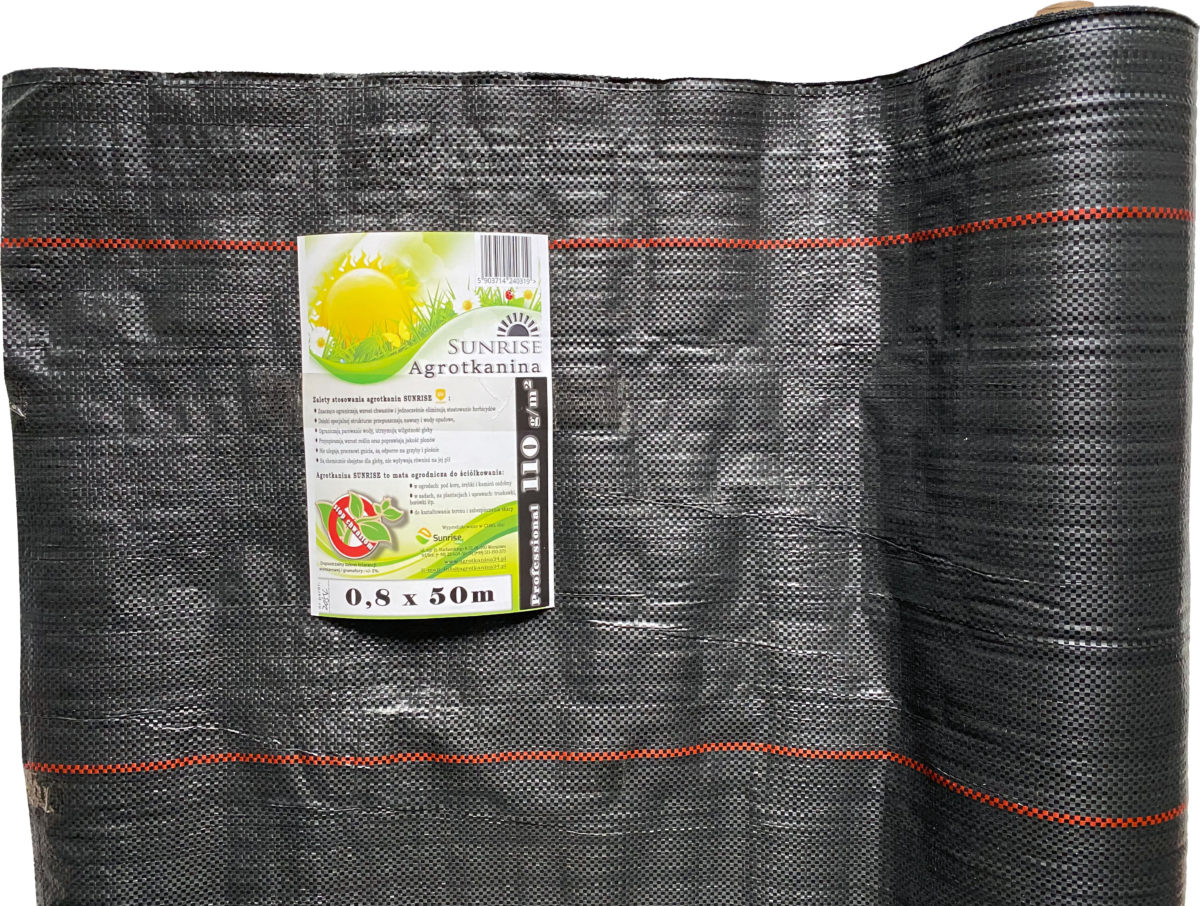 Agrotkanina czarna UV 110g 1,1x50m - obrazek 2