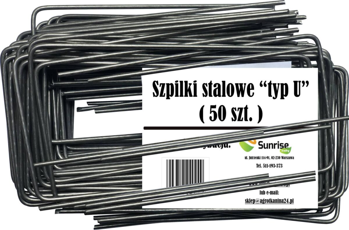 Szpilki do agrotkaniny TYP-U 50szt. STALOWE - obrazek 4